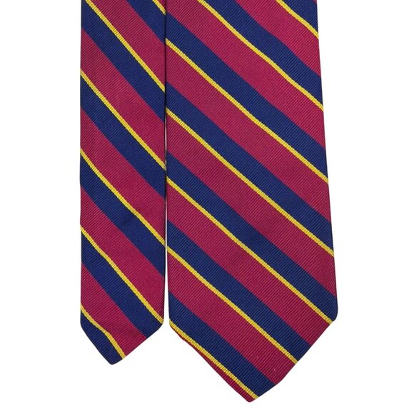 Vintage Brooks Brothers Burgundy & Navy Silk Striped Tie Made In U.S.A. Classic - Picture 3 of 7